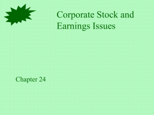 Corporate Stock and Earnings Issues