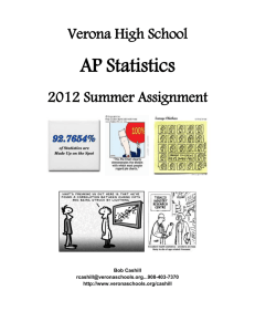VHS AP Statistics Summer Assignment—2011-12