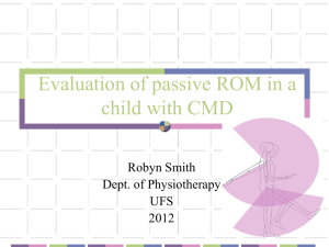 Evaluation of passive ROM in a child with CMD