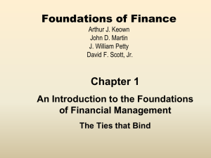Chapter 1 AN INTRODUCTION TO FINANCIAL MANAGEMENT