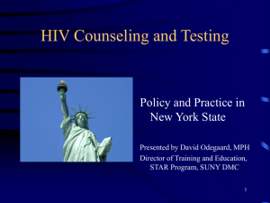 Required Offer of HIV Test - NYS