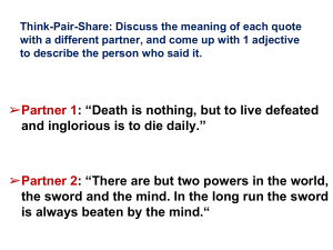 Think-Pair-Share: Discuss the meaning of each quote with a