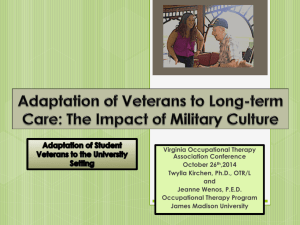 Adaptation of Veterans to Long-term Care