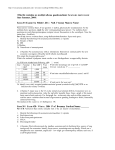 Econ 201 Second exams. Prof. Twomey, UMD