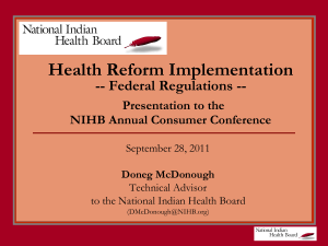 Federal Regulations - National Indian Health Board