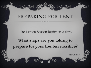 Lent: day 1