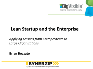 Lean Start Up and Enterprise – Webinar PPT