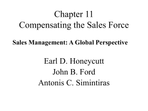 Chapter 11 Compensating the Sales Force