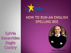 HOW TO RUN A SPELLING BEE