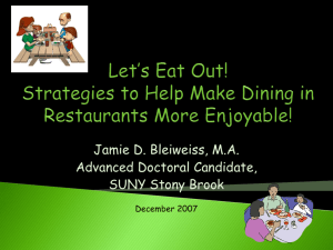 Let's Eat Out! Strategies & Advice to Help Make Dining Out Enjoyable!