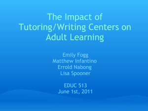 tutoring/writing centers powerpoint