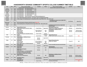 UPDATED HGCSC June 2015 GCSE Timetable and HGCSC