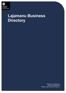 Lajamanu Business Directory - Department of Business