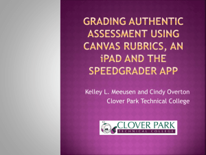Grading Authentic Assessment Using Canvas Rubrics, an iPad and