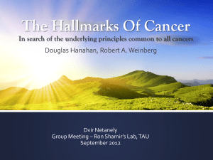 Hallmarks of Cancer - Ron Shamir's group