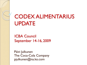 ICBA2009_CodexAlimentariusUpdate