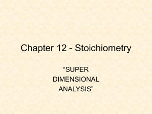 Chapter 12 - Stoichiometry