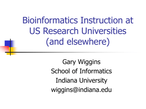 Bioinformatics Instruction at US Research