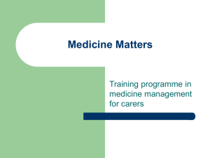Medicine Matters Training Programme Presentation