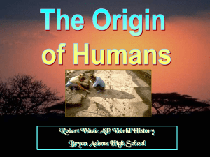The Origin of Humans - Mr. Jones @ Overton