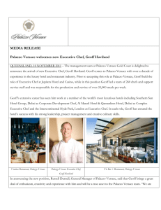 MEDIA RELEASE Palazzo Versace welcomes new Executive Chef