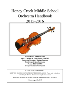 Orchestra Schedule 2015-2016 - Honey Creek Middle School Music