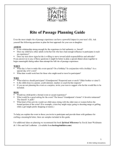 Rite of Passage Planning Guide and Sample Letters