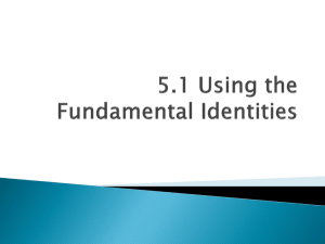 5.1 Using the Fundamental Identities