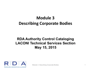 Module 3 - Describing Corporate Bodies - Byu