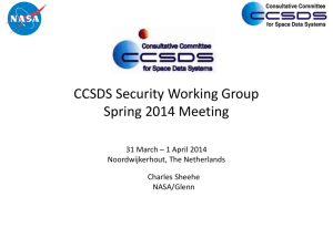 CCSDS Security Working Group Security risks