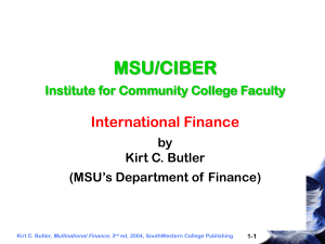 Multinational Finance - International Business Center (CIBER)