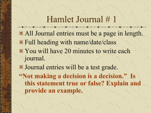 Hamlet Background Notes
