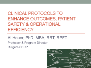 Clinical Protocols to Enhance Outcomes, Patient Safety
