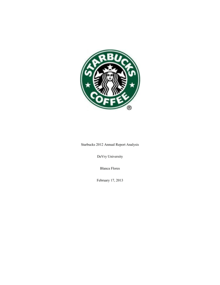 Starbucks Annual Report Analysis