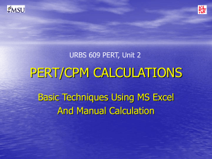 PERT/CPM Calculations - Minnesota State University, Mankato