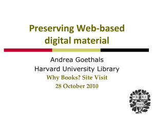 Preserving Web-based digital material