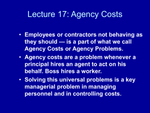 Agency Costs - UTA Economics