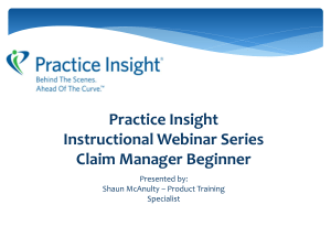 Claims Manager Beginner PowerPoint