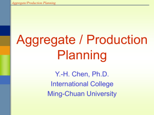Aggregate/Production Planning