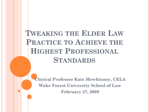 The NAELA Aspirational Standards - Elder Law Clinic