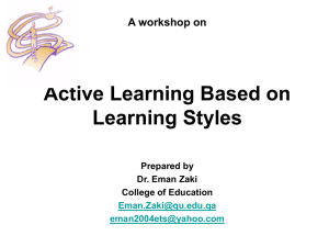 Active Learning based on Learning Styles