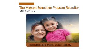 Ethics Presentation  - Louisiana Migrant Education Program