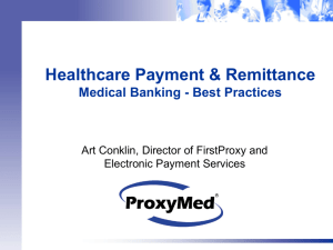 Electronic Payments in Consumer Driven Health Plans and Funds