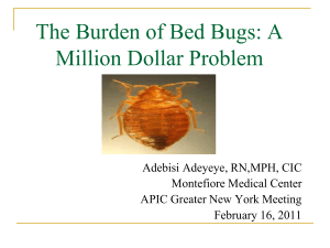 The Burden of Bed Bugs: A million Dollar Problem