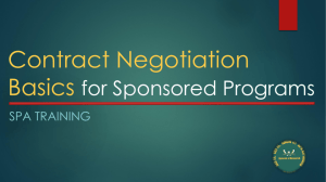 Contract Negotiation Basics - Sponsored Program Administration
