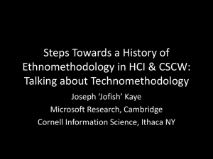 Steps Towards a History of Ethnomethodology in HCI & CSCW