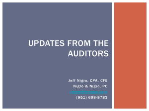 Updates from the Auditors 2014
