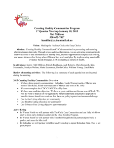 Creating Healthy Communities Program 1 st Quarter Meeting
