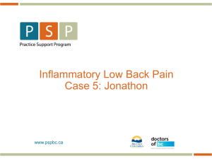 Inflammatory Low Back Pain