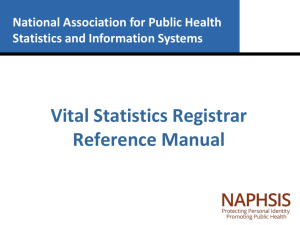 Vital Statistics Registrar Ref Manual